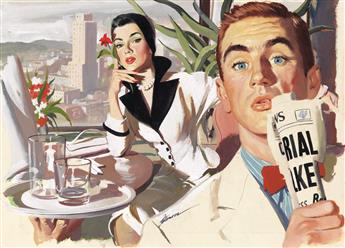 PERRY PETERSON. Business Man.  Illustration for The Saturday Evening Post.